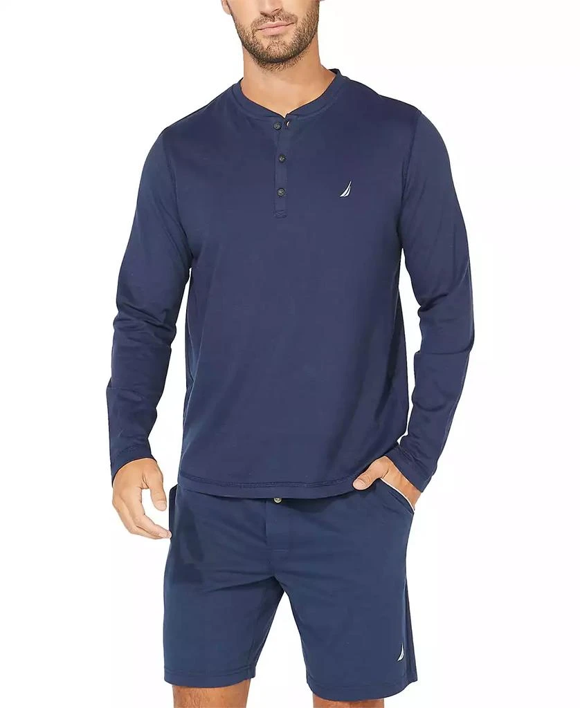 商品Nautica|Men's Soft, Breathable Long Sleeve Henley Pajama Shirt,价格¥295,第2张图片详细描述