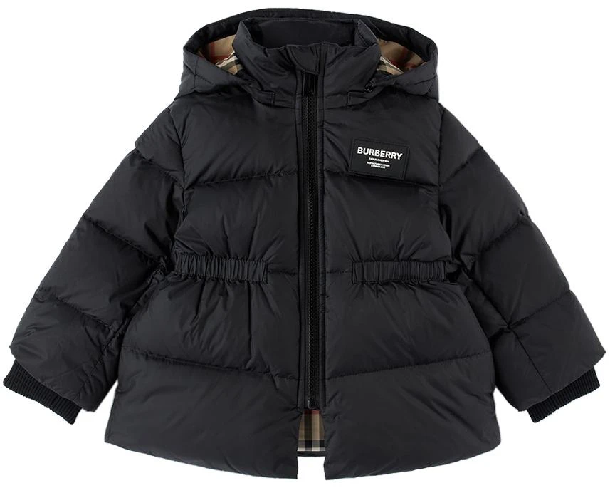 商品Burberry|Baby Black Horseferry Down Jacket,价格¥2218,第1张图片