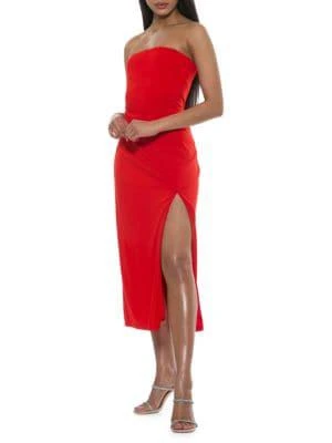 商品ALEXIA ADMOR|Ellie Strapless Midi Sheath Dress,价格¥529,第3张图片详细描述