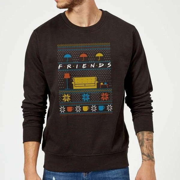 商品Original Hero|Friends Sofa Knit Christmas Sweater - Black,价格¥251,第1张图片
