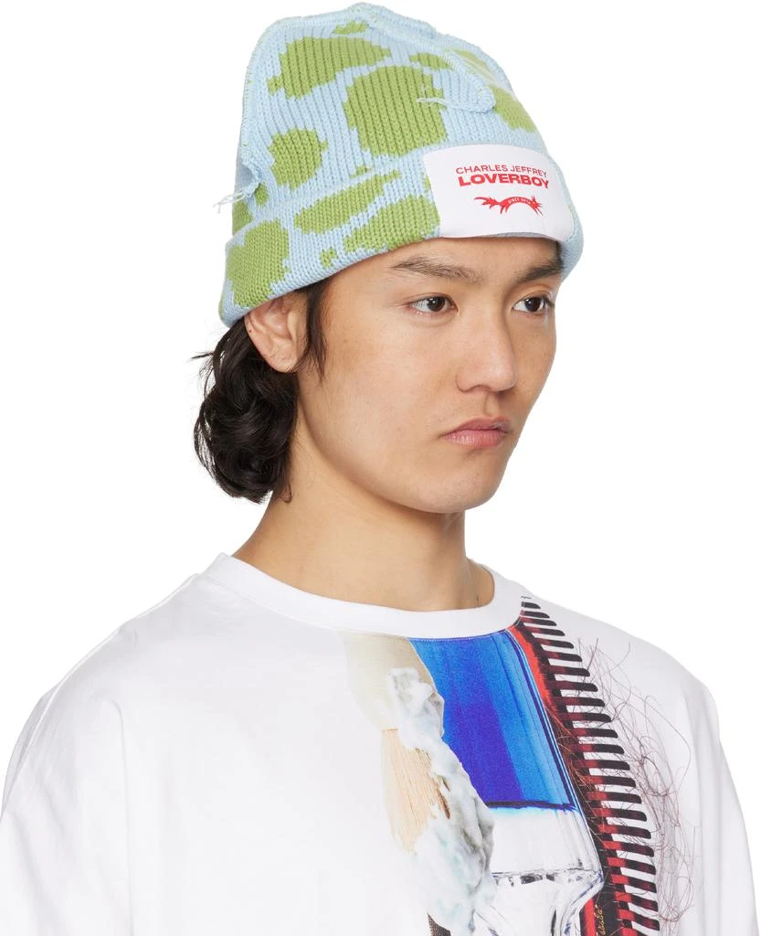 商品Charles Jeffrey Loverboy|Blue & Green Loverboy Beanie,价格¥409,第2张图片详细描述