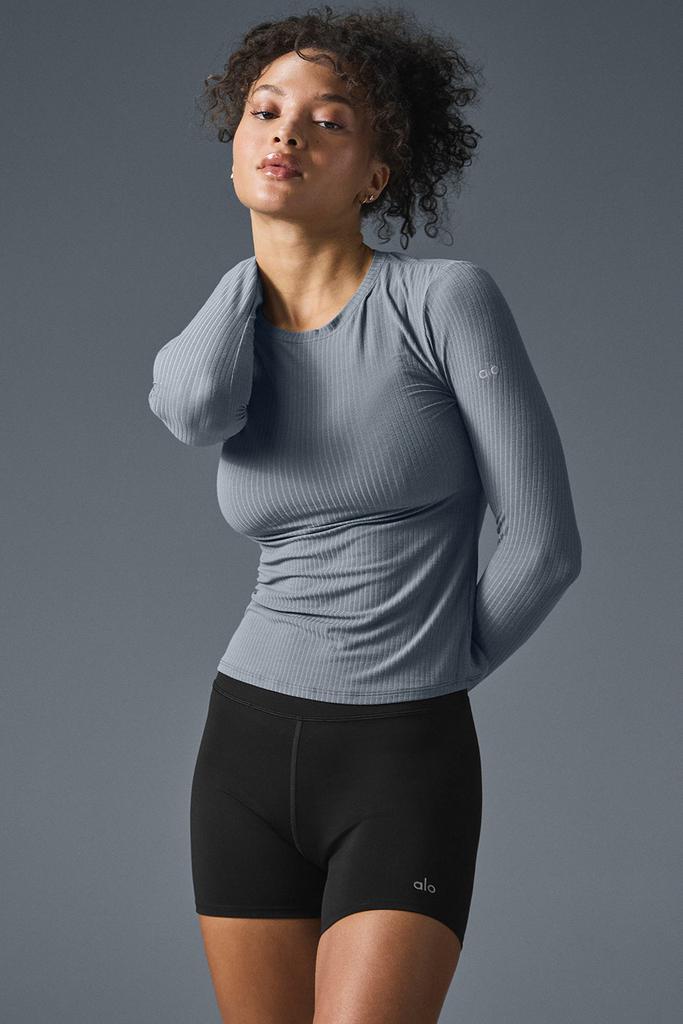 alo yoga リブ Sea Coast ロングスリーブ S タグ付き 新品 Ribbed Sea Coast Long Sleeve - Black | ALO