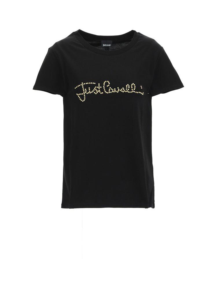 Just Cavalli Logo Embellished Crewneck T-Shirt商品第1张图片规格展示