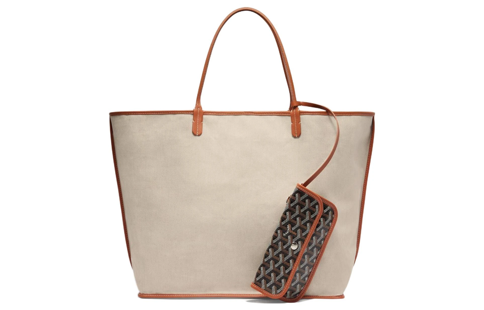 商品[国内直发] Goyard|戈雅 Saint Louis Y字老花满印皮革手柄 帆布棉麻牛皮 子母包托特包 单肩包手提包 大号 男女同款情侣款 11色可选,价格¥15816,第11张图片详细描述