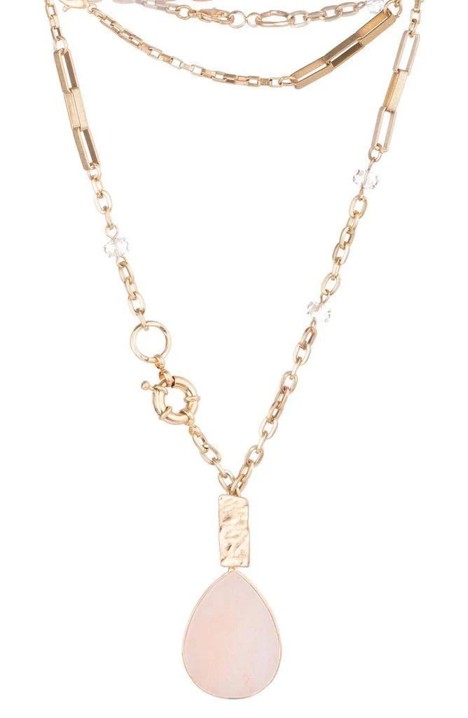 商品SAACHI|Gemstone Chain & Pendant Necklace,价格¥354,第2张图片详细描述