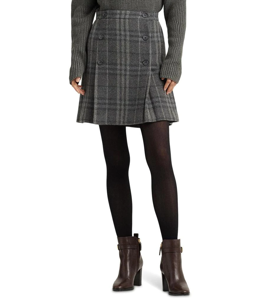 商品Ralph Lauren|Plaid Pleated Wool-Blend Tweed Miniskirt,价格¥951,第1张图片