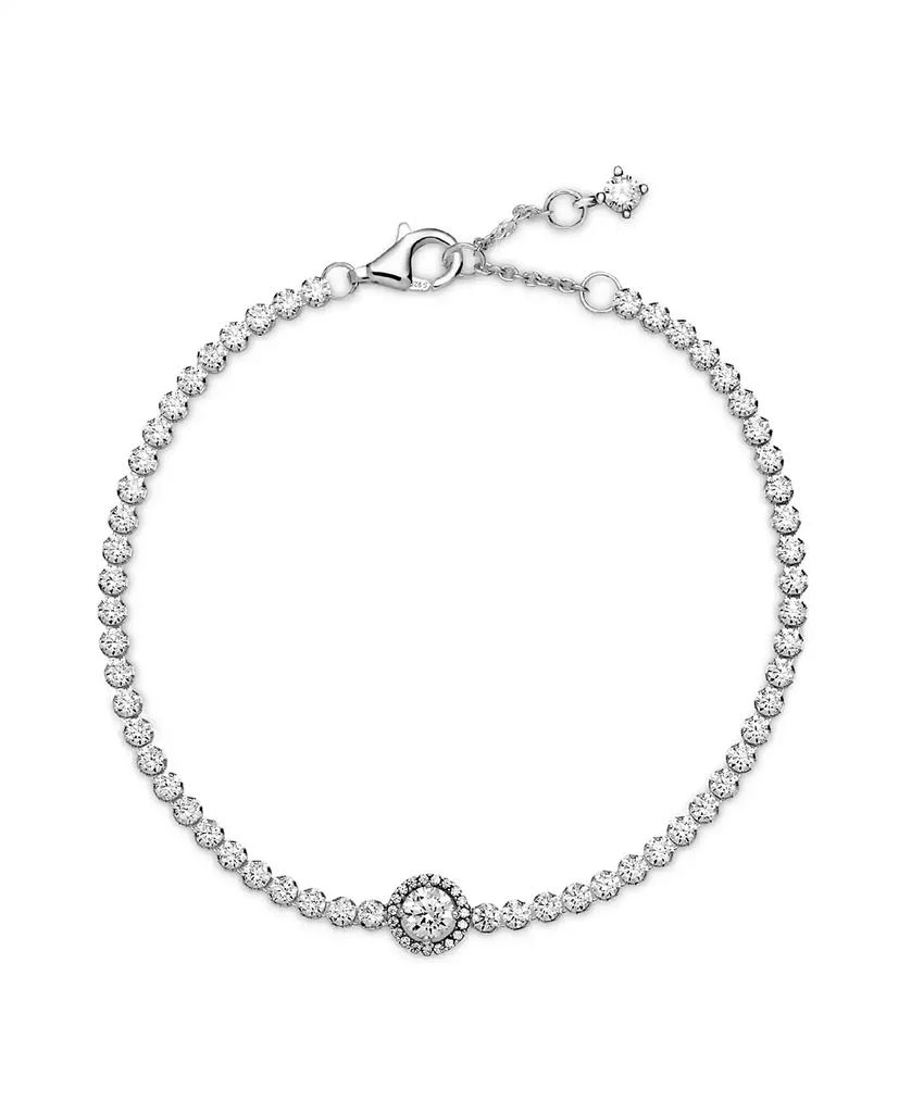 商品PANDORA|Cubic Zirconia Sparkling Halo Tennis Bracelet,价格¥585,第3张图片详细描述