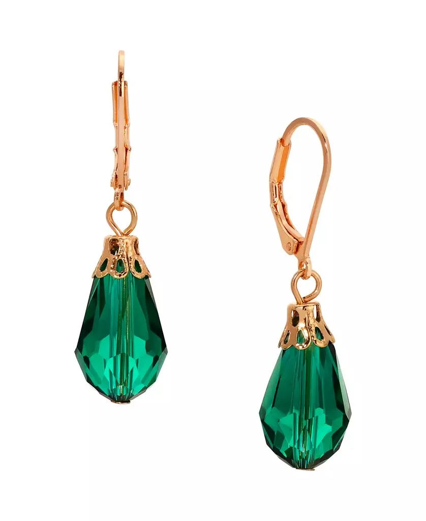 商品2028|Gold-Tone Crystal Faceted Drop Earrings,价格¥114,第1张图片