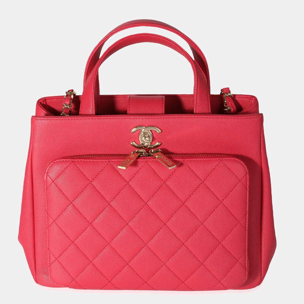 商品[二手商品] Chanel|Chanel Red Caviar Quilted Leather Small Business Affinity Shopping Bag,价格¥31902,第1张图片