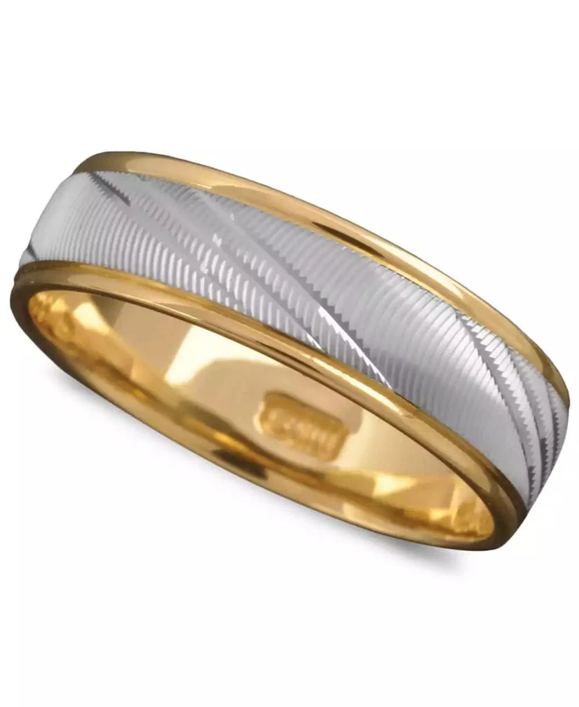 商品Macy's|Men's 6mm Ring in 14k Gold and 14k White Gold,价格¥5383,第1张图片