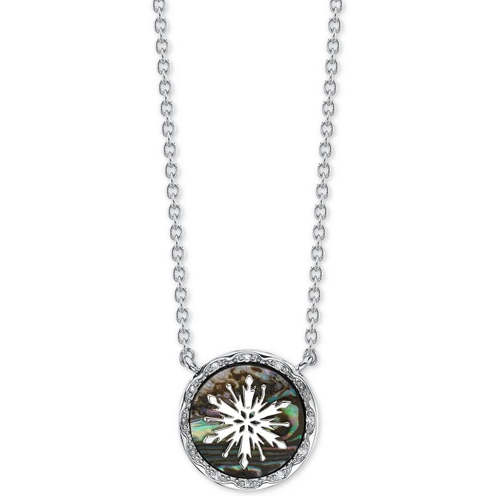 商品Disney|Frozen 2 Snowflake Abalone Pendant Necklace in Silver Plate, 16" + 2" extender,价格¥112,第1张图片