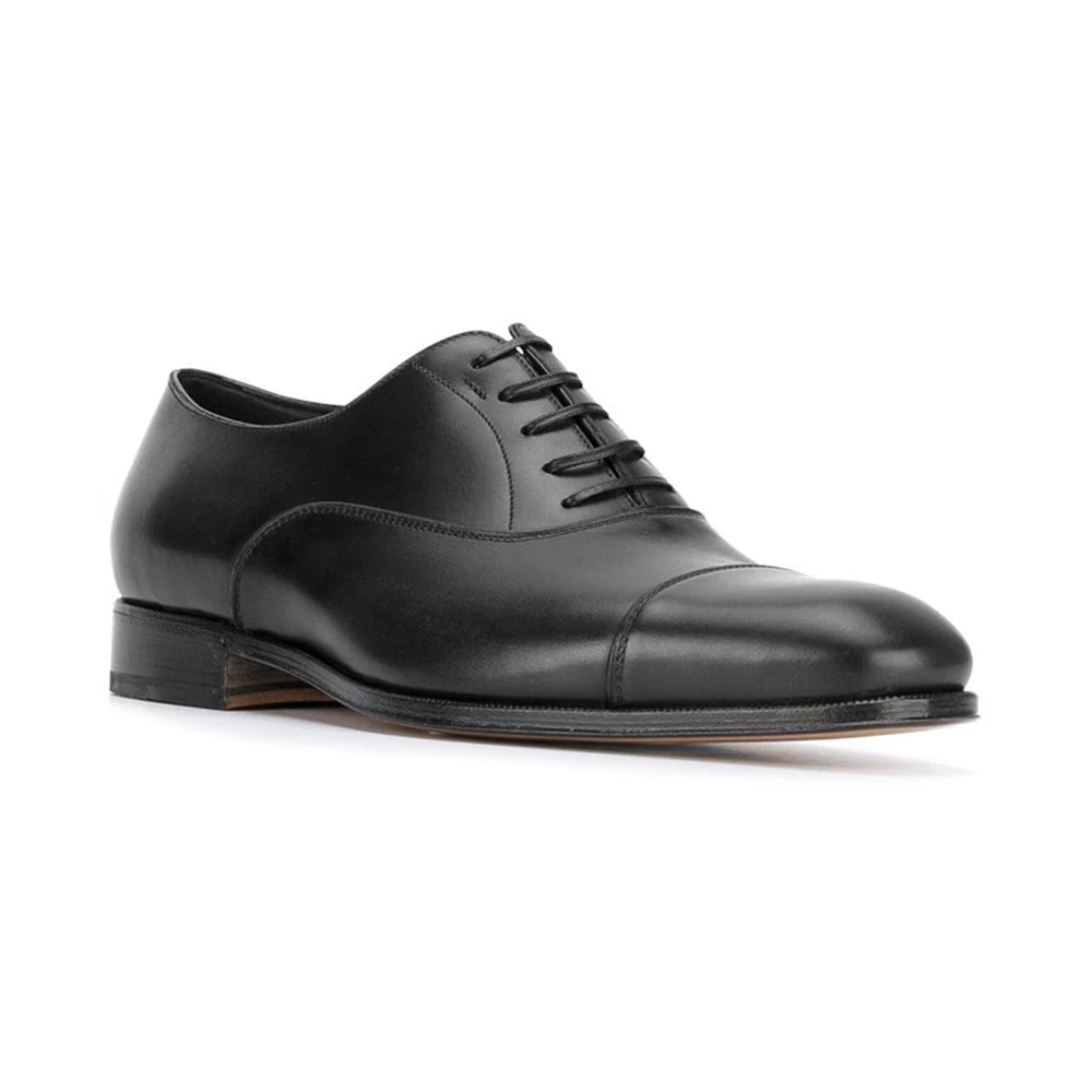 SALVATORE FERRAGAMO 男士黑色牛皮系带牛津鞋 0636705 商品