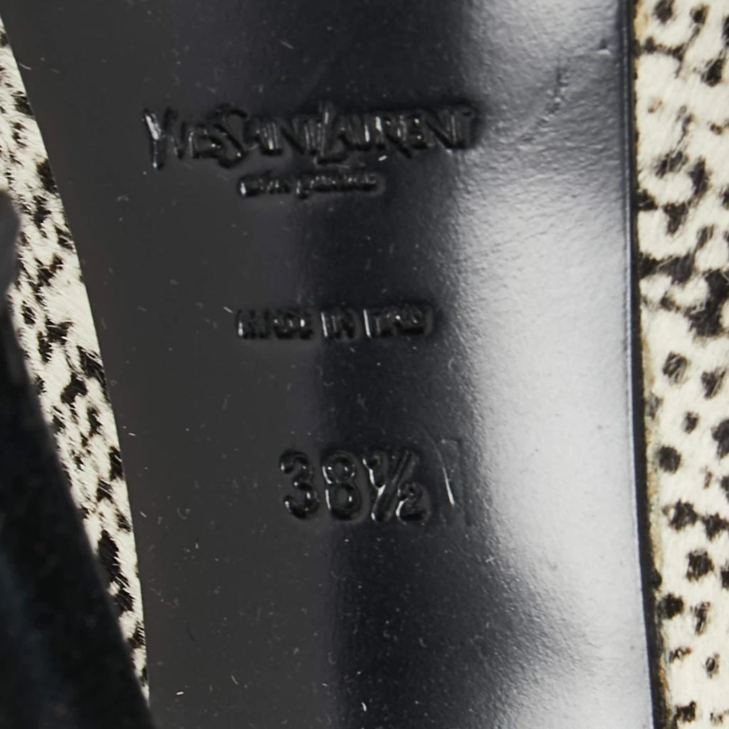 Saint Laurent  Cream/Black Calf Hair Tribtoo Platform Pumps Size 38.5 商品