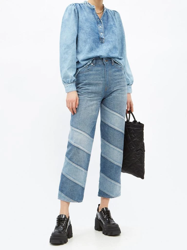 商品Ganni|Patchwork organic-cotton straight-leg jeans,价格¥1050,第2张图片详细描述