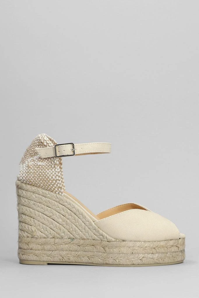 商品CASTAÑER|Bianca-8ed-001 Wedges In Beige Canvas,价格¥1185,第1张图片