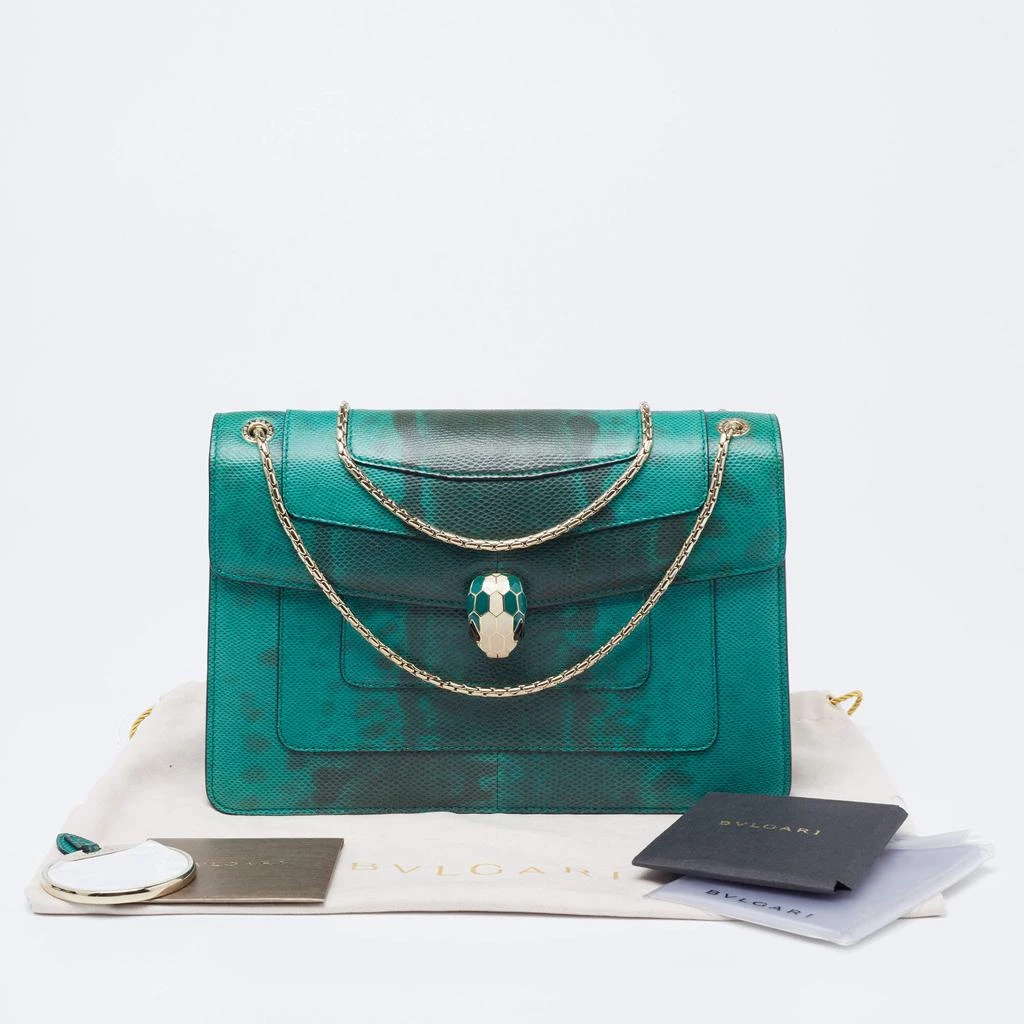 Bvlgari Green/Black Karung Medium Serpenti Forever Shoulder Bag 商品