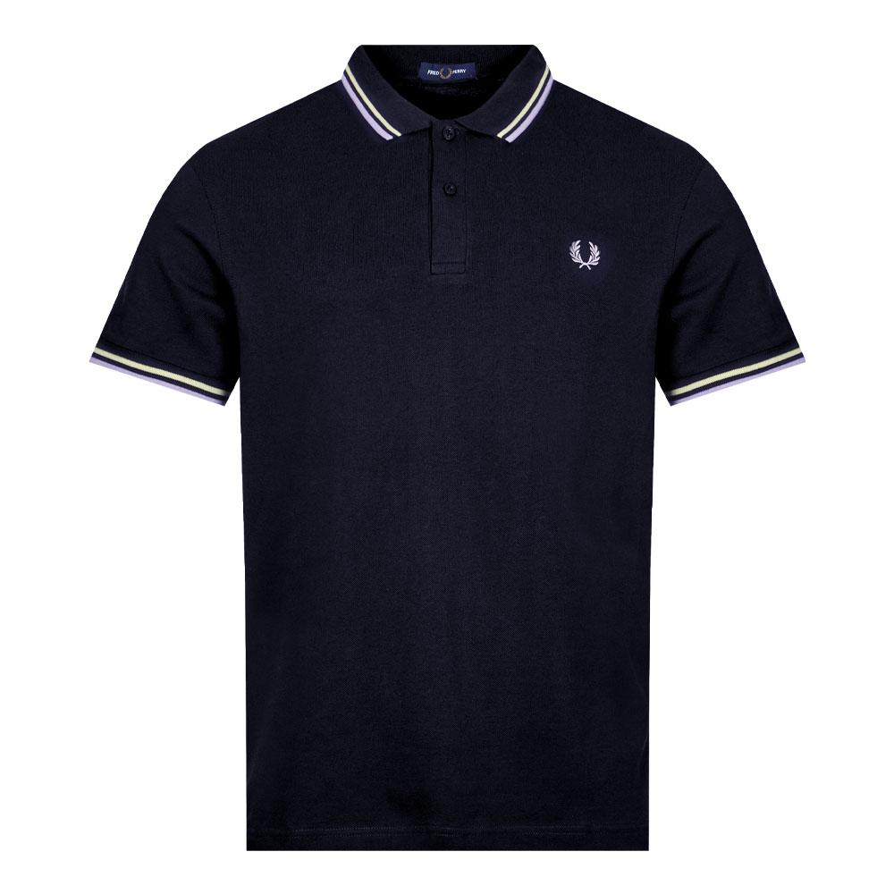 Fred Perry Twin Tipped Polo Shirt - Navy / Yellow商品第1张图片规格展示