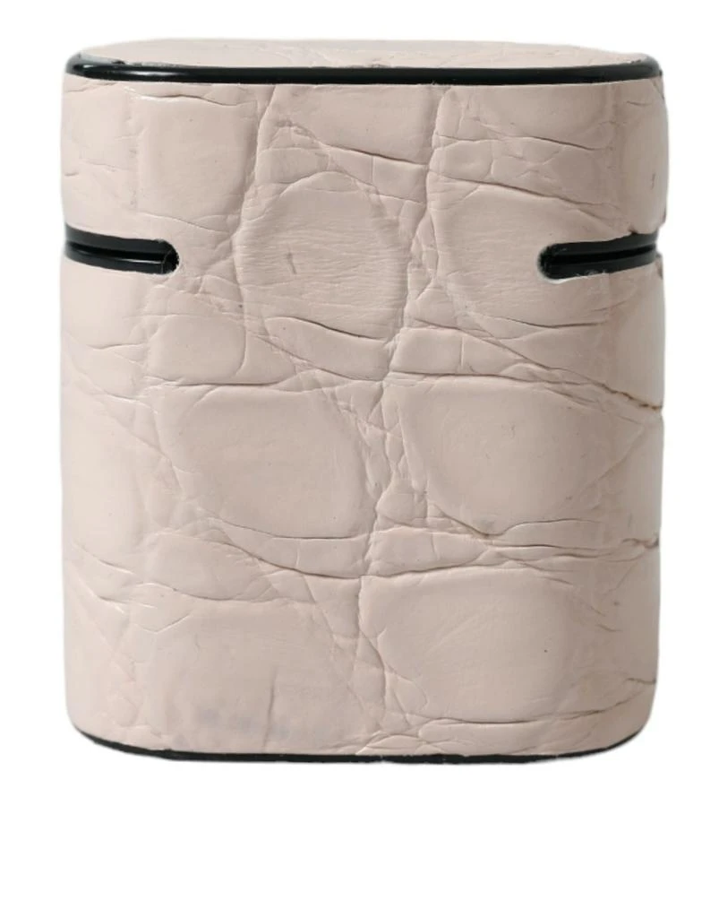 商品Dolce & Gabbana|Dolce & Gabbana Light Pink Calf Leather Metal Logo Plaque Airpods Case,价格¥1196,第3张图片详细描述