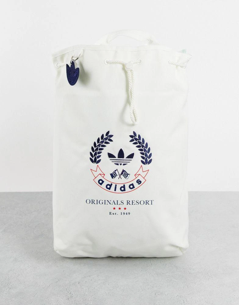 商品Adidas|adidas Originals resort bucket backpack in off white,价格¥294,第1张图片
