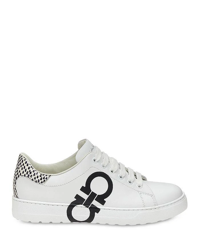 商品Salvatore Ferragamo|Women's Gancini Logo & Python Lace Up Low Top Sneakers,价格¥5672,第3张图片详细描述