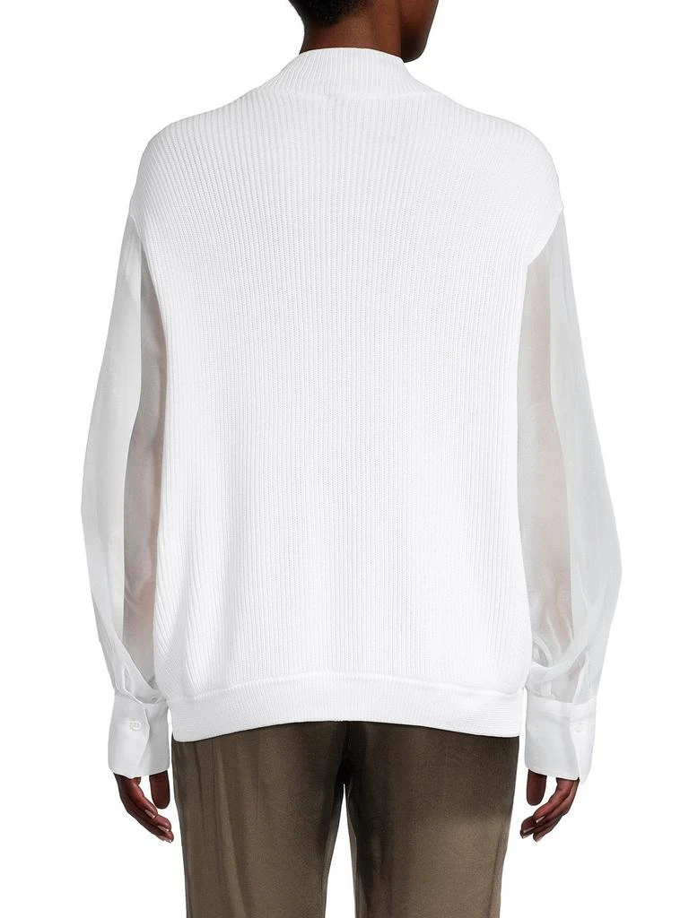 商品Brunello Cucinelli|​Mesh Sleeve Ribbed Knit Jacket,价格¥5229,第2张图片详细描述