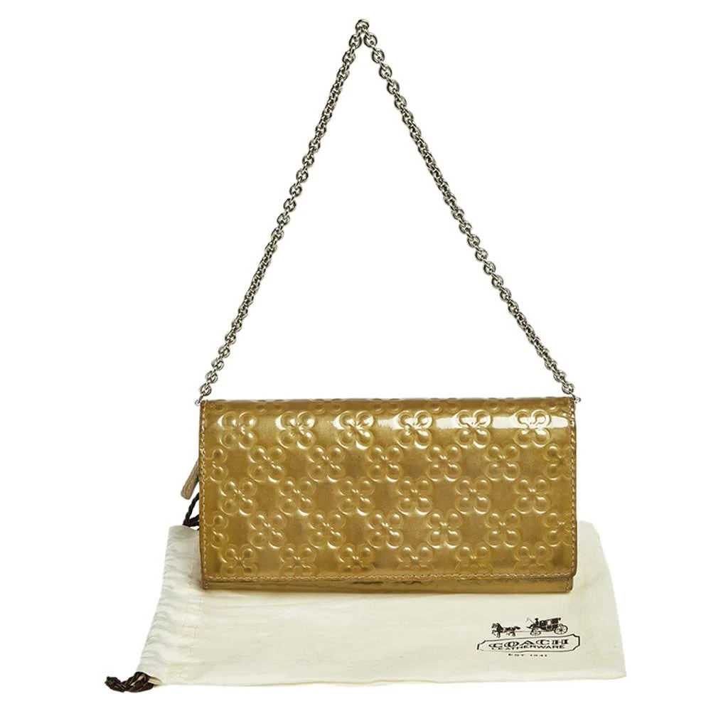 Coach Olive Green Patent Leather Continental Wallet on Chain 商品