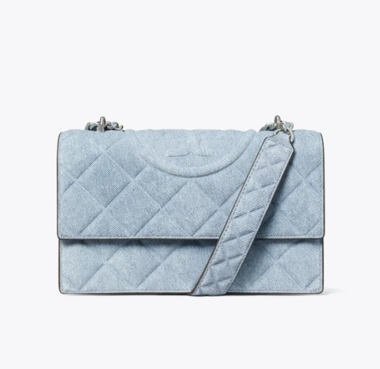 商品Tory Burch|汤丽柏琦 【秦岚同款】Fleming 小号牛仔肩背包斜挎女包（香港仓发货）	,价格¥3732,第1张图片