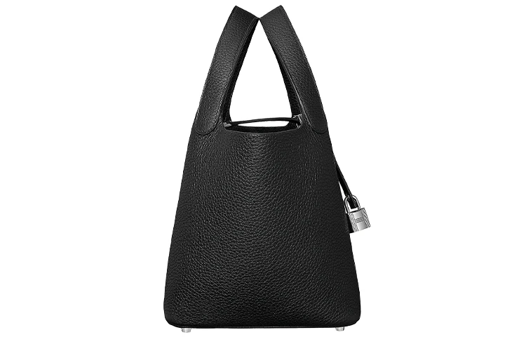 商品[国内直发] Hermes|爱马仕 Picotin Lock 18 银扣 TC牛皮 菜篮子水桶包手提包 女款 Noir黑色,价格¥41126,第3张图片详细描述