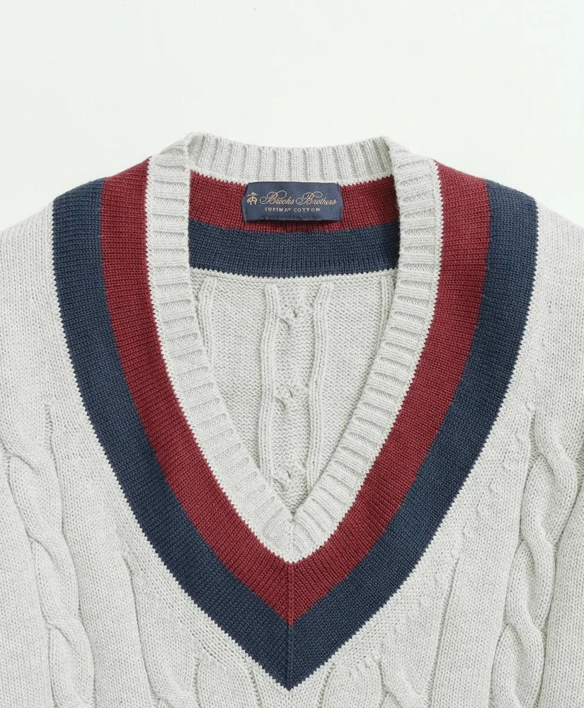 商品Brooks Brothers|Vintage-Inspired Tennis V-Neck Sweater in Supima® Cotton,价格¥1230,第4张图片详细描述