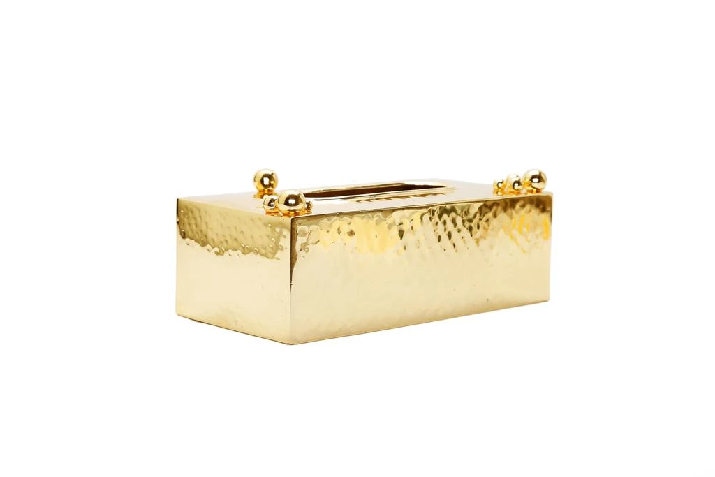 商品Classic Touch Decor|Gold Hammered Tissue Box with Ball Design,价格¥446,第1张图片