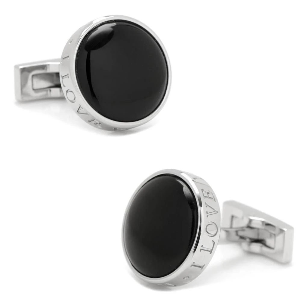 商品Cufflinks Inc.|Onyx I Love You Stainless Steel Cufflinks,价格¥673,第3张图片详细描述