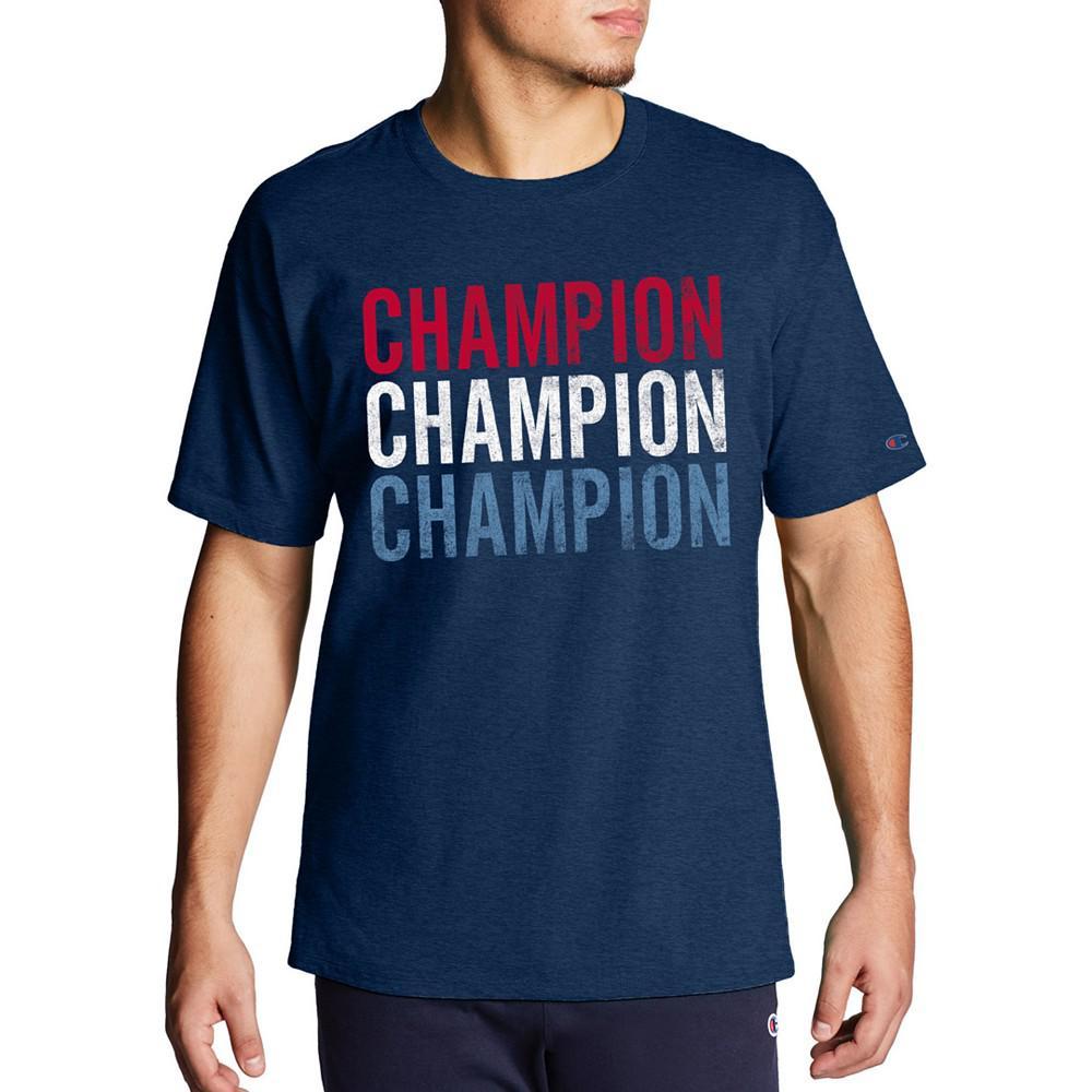 商品CHAMPION|Men's Red, White & Blue Logo Graphic Short-Sleeve T-Shirt,价格¥151,第3张图片详细描述