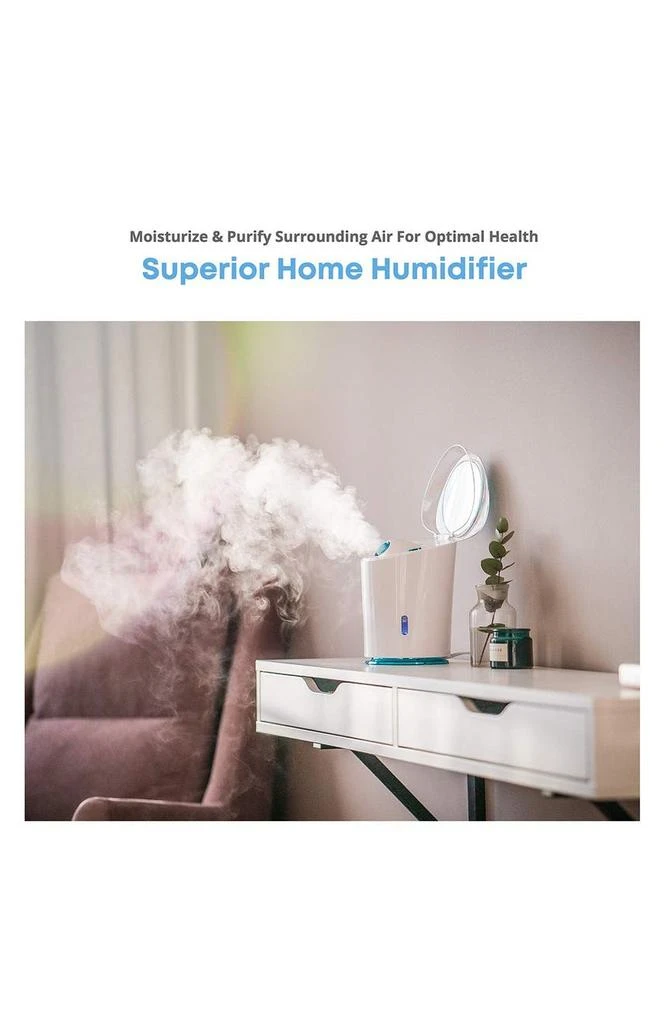 商品PURE DAILY CARE|NanoSteamer Pro 4-in-1 Nano Ionic Facial Steamer with Cool Mist & Aromatherapy,价格¥571,第3张图片详细描述