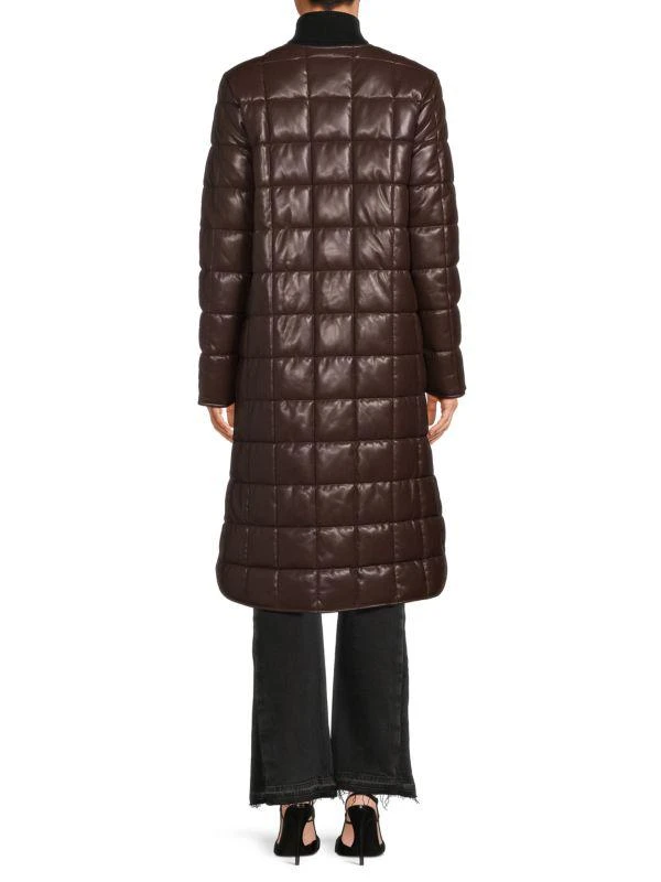 商品Calvin Klein|Longline Faux Leather Puffer Jacket,价格¥484,第2张图片详细描述