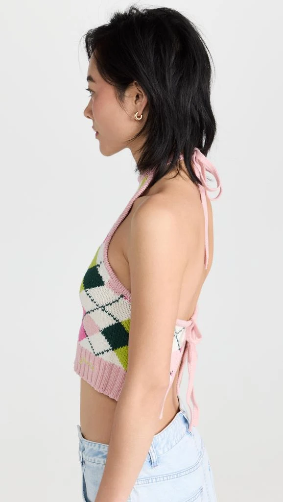 商品Ganni|GANNI Graphic Cotton Halterneck Top,价格¥347,第4张图片详细描述