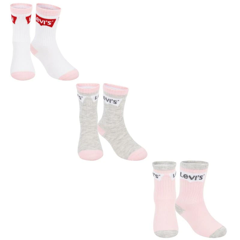 商品Levi's|Logo set of socks in pink red and white,价格¥258,第1张图片