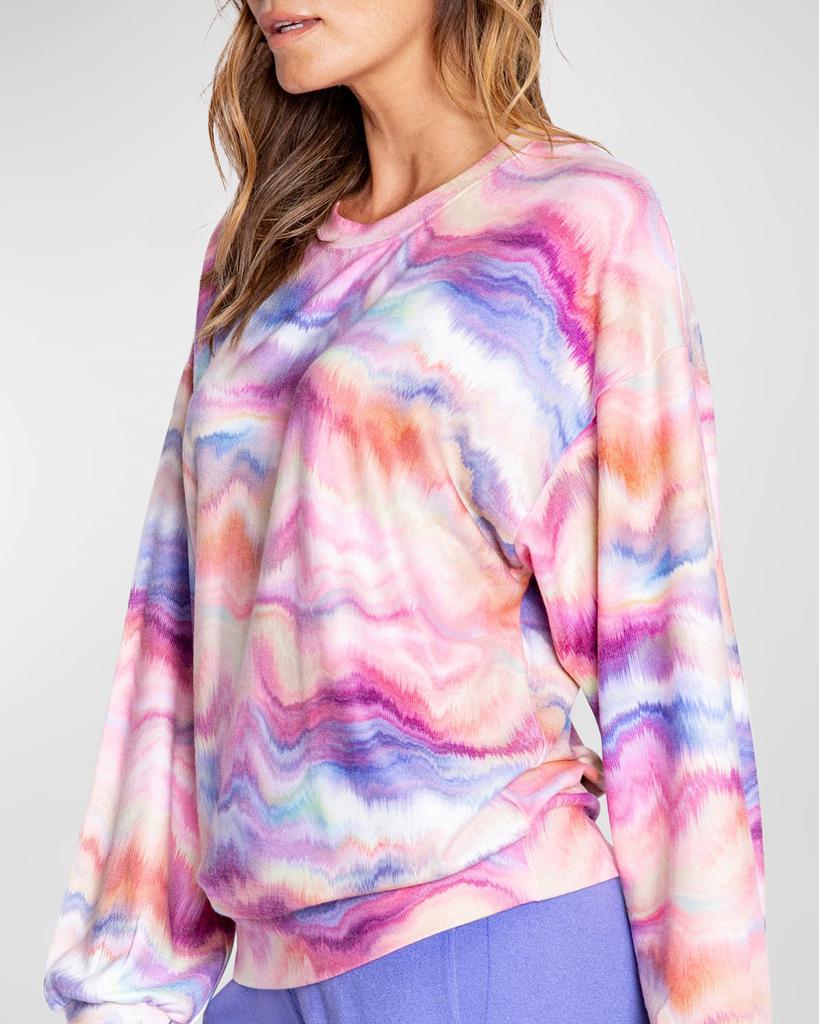 商品PJ Salvage|Sunset Glow Watercolor-Print Sweatshirt,价格¥393,第5张图片详细描述