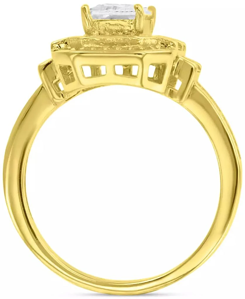 商品Macy's|Cubic Zirconia Mixed Cut Halo Statement Ring in 14k Gold-Plated Sterling Silver,价格¥139,第4张图片详细描述
