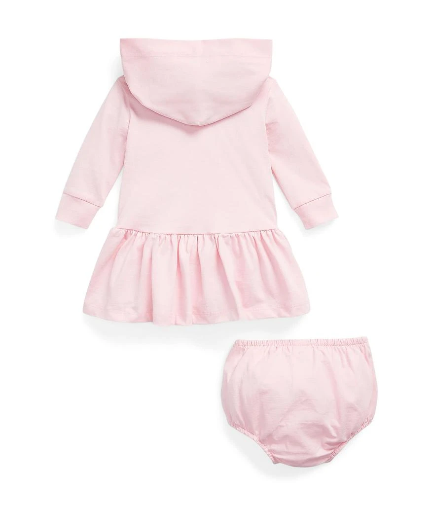 商品Ralph Lauren|Logo Jersey Hooded Dress & Bloomer (Infant),价格¥409,第2张图片详细描述
