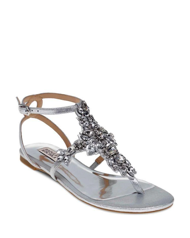 商品Badgley Mischka|Cara II Embellished T Strap Sandals,价格¥1459,第1张图片