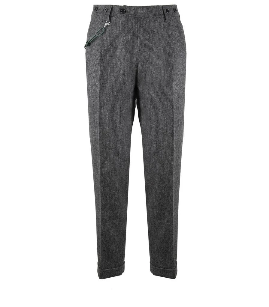 商品Berwich|BERWICH BARBER HERRINGBONE DARK GREY TROUSERS,价格¥1489,第1张图片