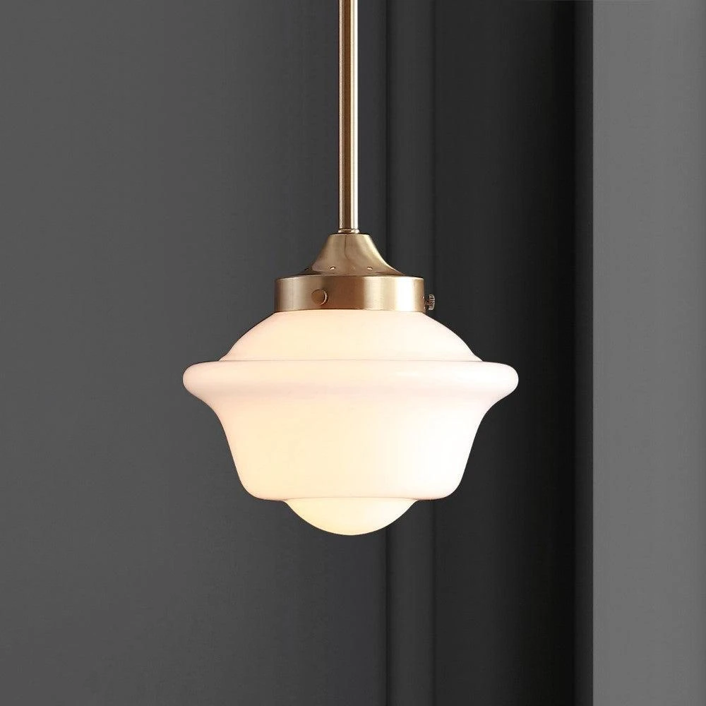 商品JONATHAN Y|Kurtz 7.2" Adjustable Drop Metal/Glass LED Pendant,价格¥620,第4张图片详细描述