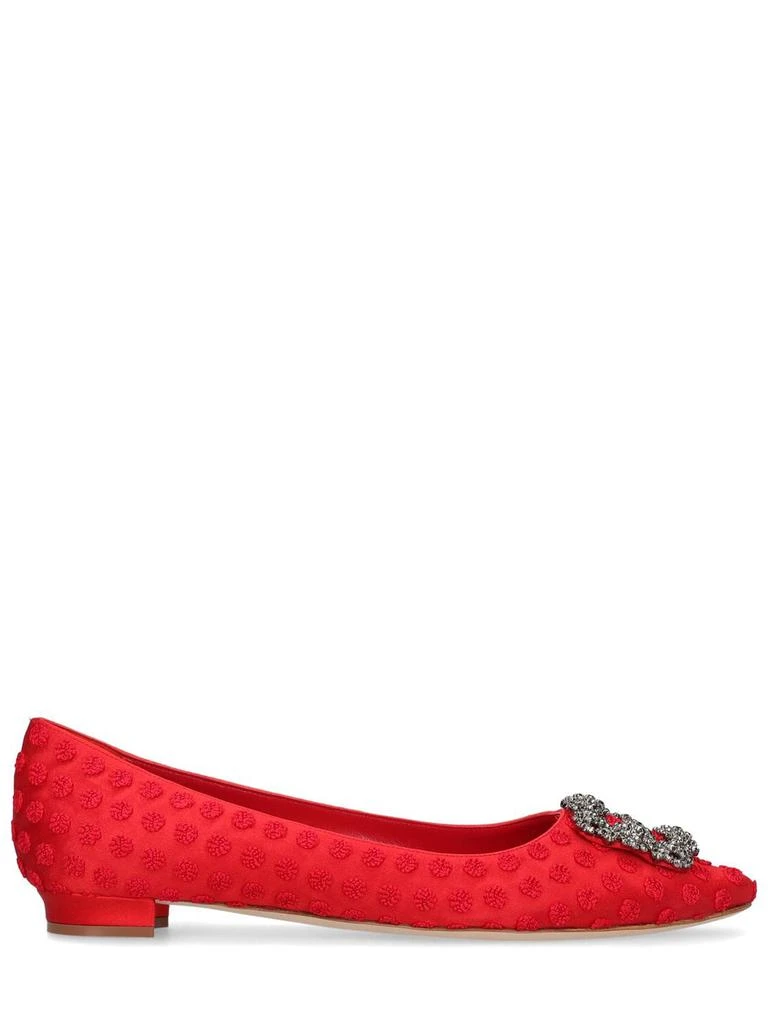 商品Manolo Blahnik|10mm Hangisi Embellished Satin Flats,价格¥8745,第1张图片