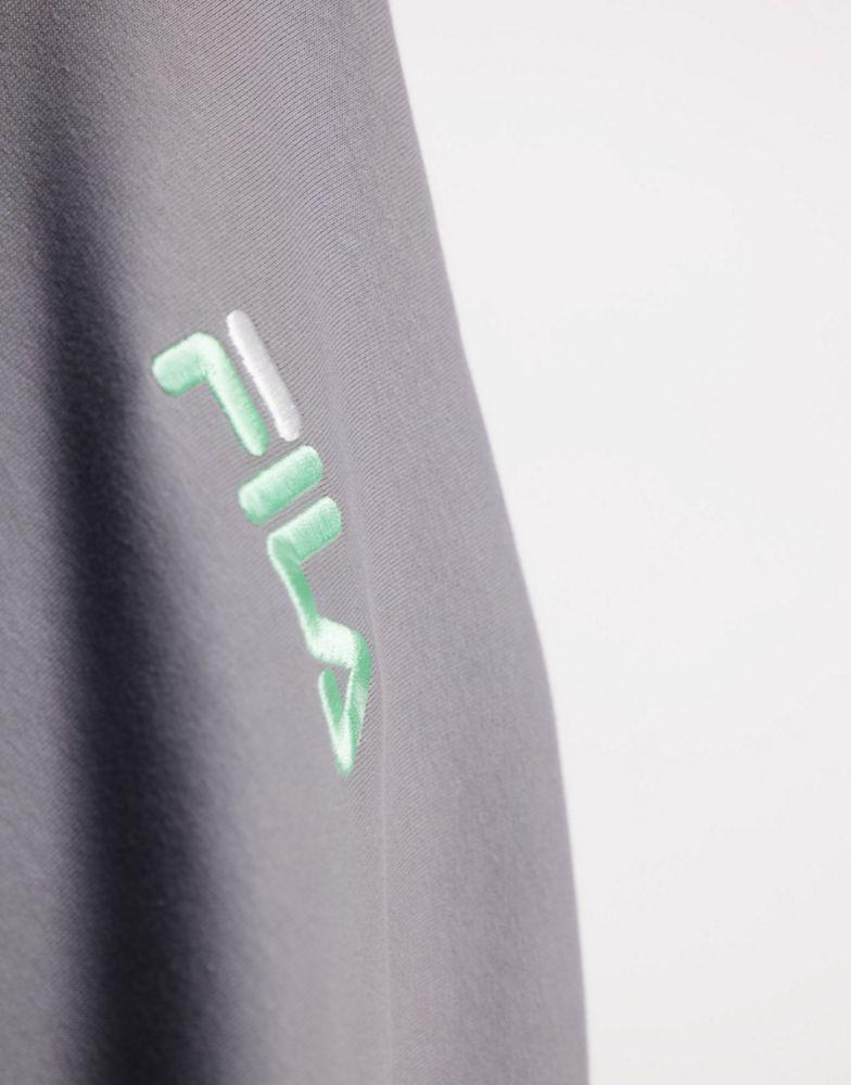Fila Jamal chest logo hoodie in grey商品第2张图片规格展示