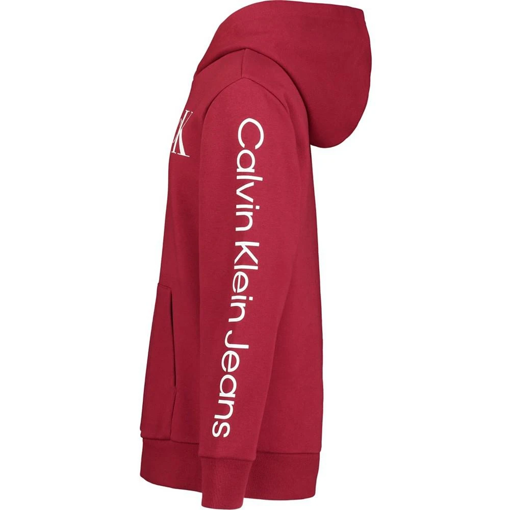 商品Calvin Klein|Big Boys Long Sleeve Simply Vertical Logo Pullover Hoodie,价格¥222,第2张图片详细描述