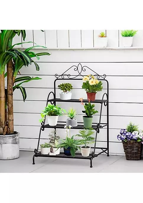 商品belk|3 Tier Metal Plant Stand Ladder Display Shelf Flower Pot Holder Storage Organizer Rack For Indoor Outdoor Patio Balcony Yard,价格¥852,第4张图片详细描述