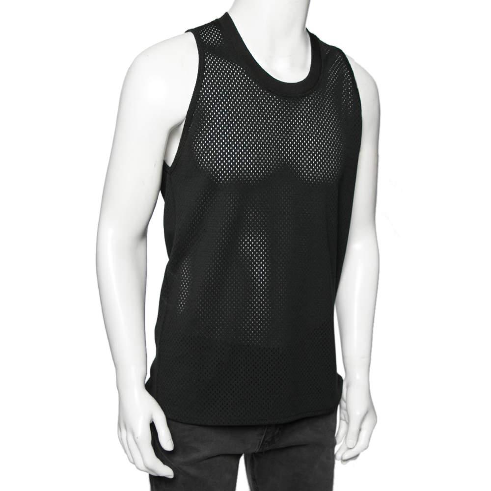 商品[二手商品] Fear of god|Fear of God Black Perforated Knit Sleeveless T-Shirt S,价格¥1857,第4张图片详细描述