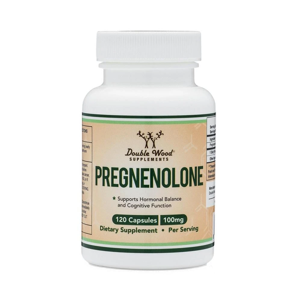 商品Double Wood Supplements|Pregnenolone - 120 capsules, 100 mg servings,价格¥149,第1张图片