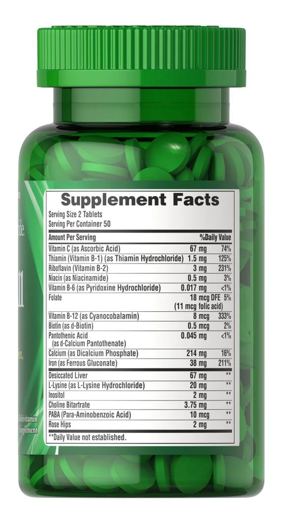 商品Puritan's Pride|All Iron, 100 Tablets,价格¥93-¥186,第4张图片详细描述