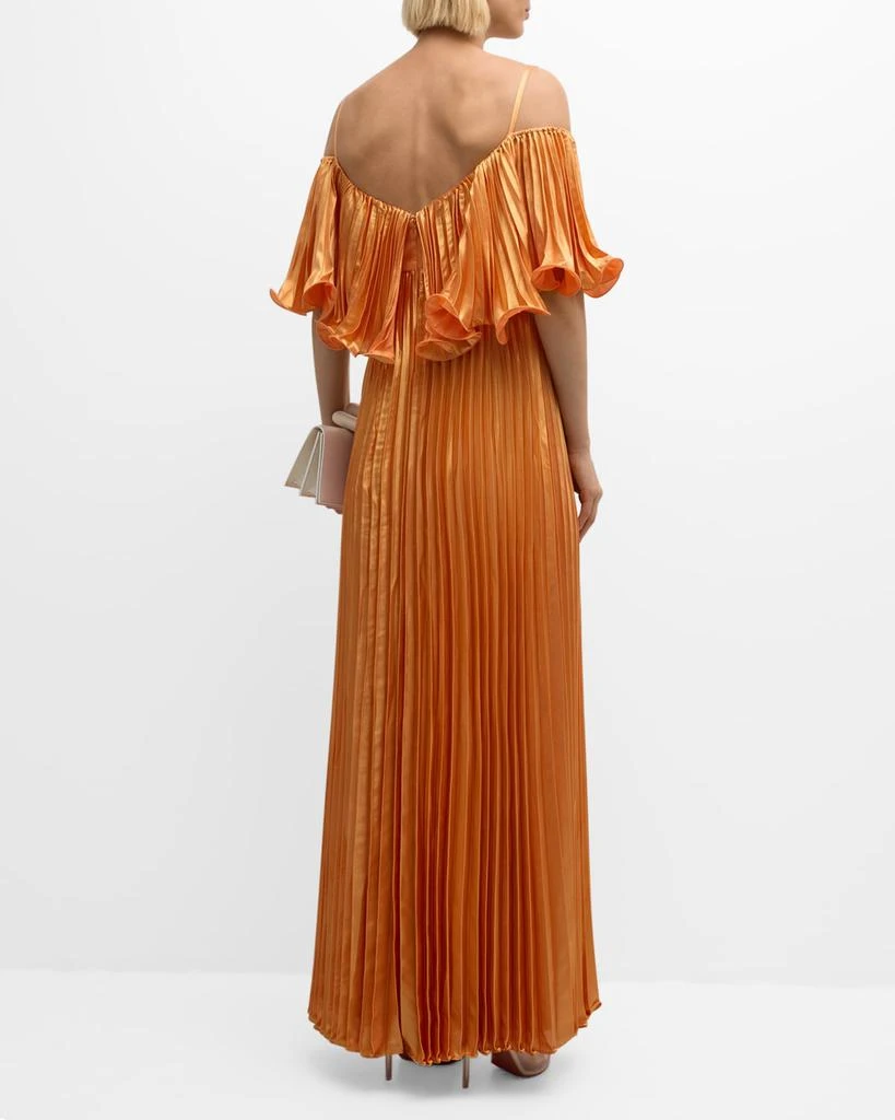 Nikita Pleated Cold-Shoulder Metallic Gown 商品